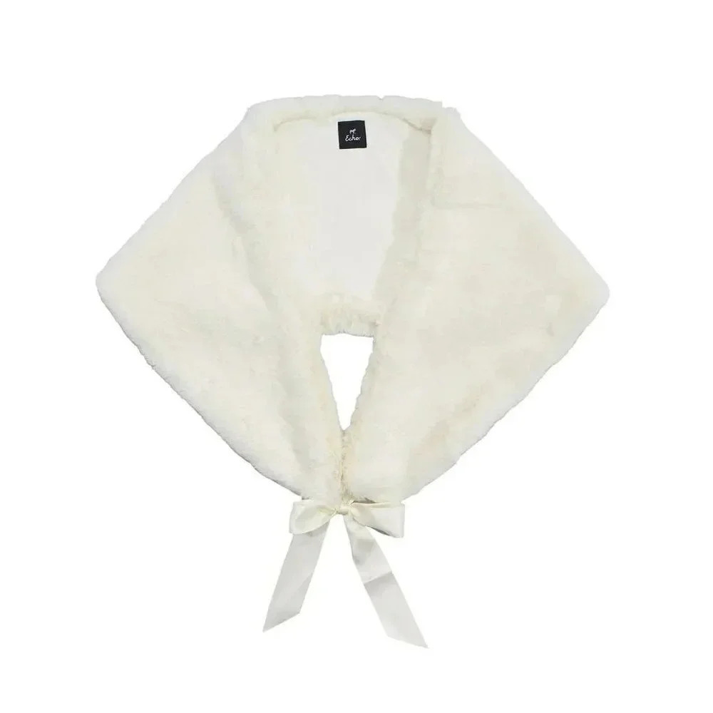 Echo Women's Faux Fur Stole in Ivory Size 206 x 26 cm (MSRP $79)